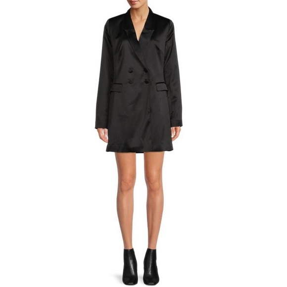 Socialite Dresses & Skirts - Socialite Satin Blazer Mini Dress - Black